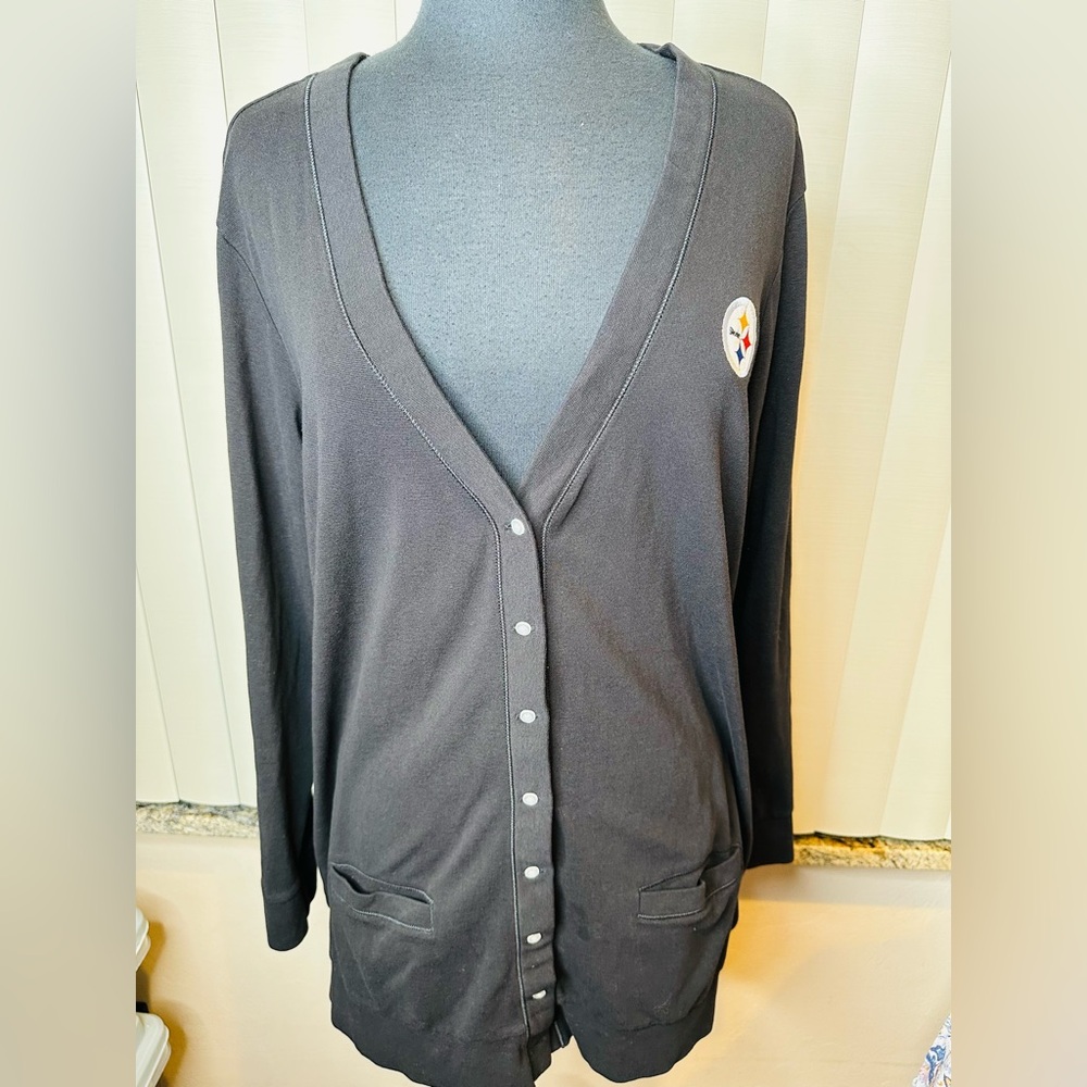 Cutter & Buck Pittsburg Steelers Womens Cardigan Sweater Size XXL